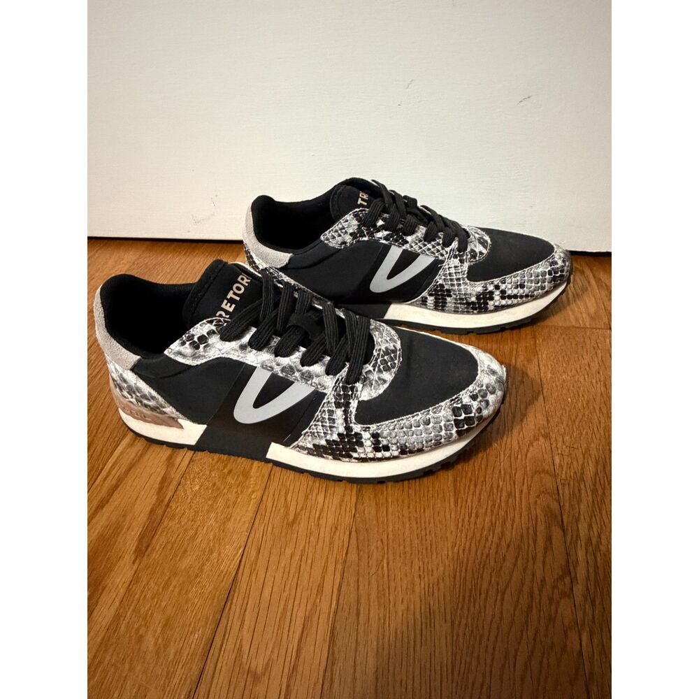Chic Black & Snake Print Fashion Sneakers - Picture 5 of 5
